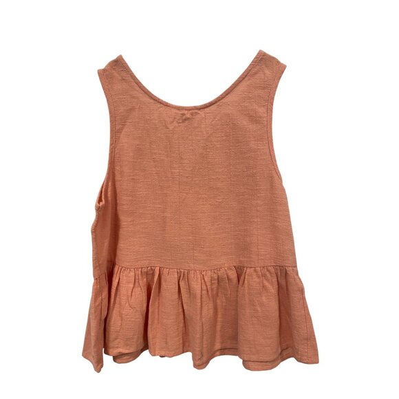 Roxy First And Only Lace Peplum Top Women Small V Neck Sleeveless Coral Feminine - Picture 3 of 7